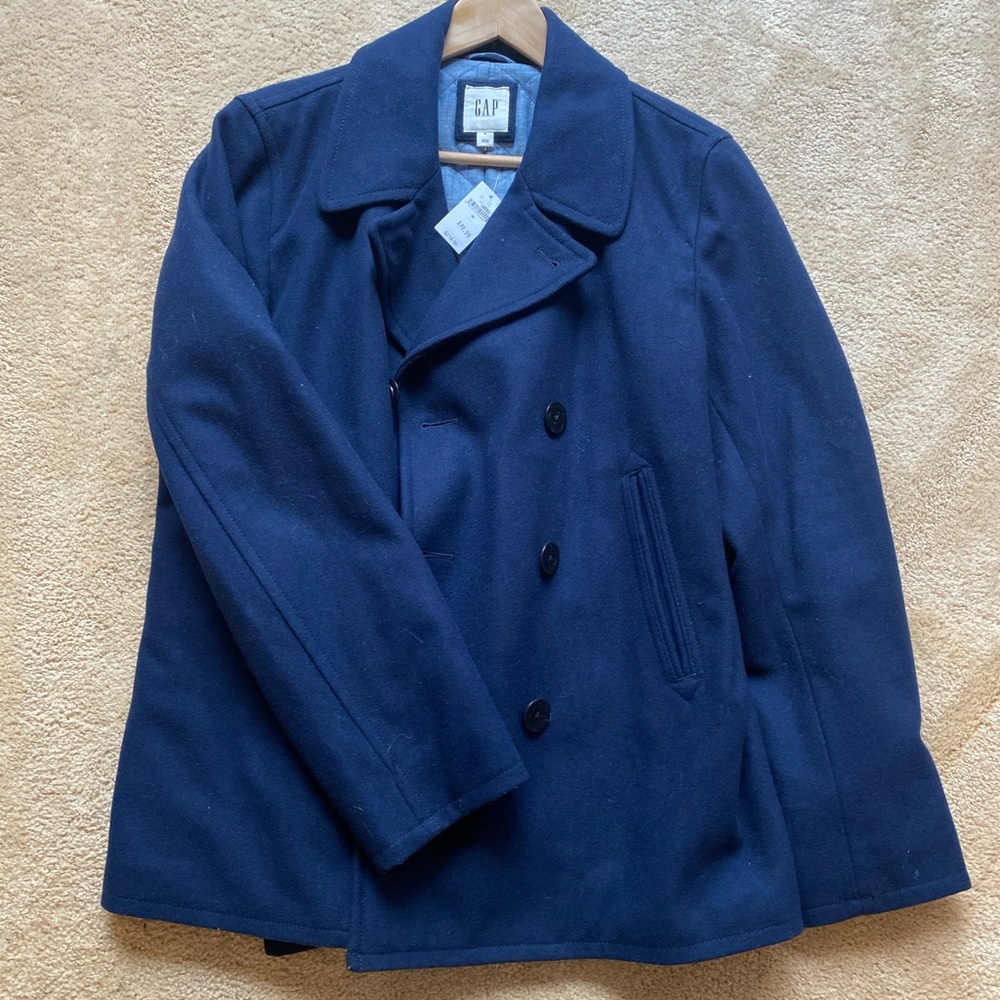 Medium Navy Blue GAP Wool Coat